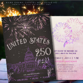 Elegant US 250 Years Firework Purple Capitol Hill  Kaart