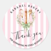 Elegant Utensils Cooking Bakery Thank you Ronde Sticker (Voorkant)