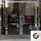 Elegant Uurstaat Openingstijden Winkelruit Sticker (Kantoordeur)