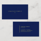 Elegant Uw Aangepaste Tekst Dik Papier Blauw Luxe Visitekaartje (Voorkant / Achterkant)