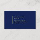 Elegant Uw Aangepaste Tekst Dik Papier Blauw Luxe Visitekaartje (Achterkant)