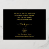 Elegant uw eigen Logo bedrijf Dank u Folie Feestdagenkaart (Voorkant)