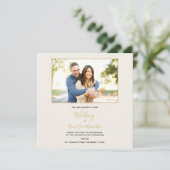 Elegant uw foto geheugen bruiloft uitnodiging (Staand voorkant)