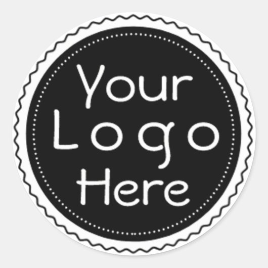 Elegant Uw Logo hier Klassieke Ronde Sticker (Voorkant)