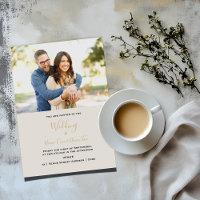 Elegant uw romantische foto bruiloft uitnodiging