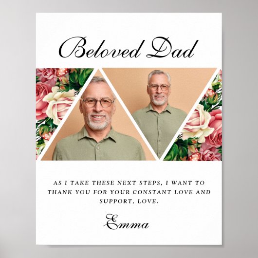 Elegant vader van de Bride Gift Dank u Gift Poster (Voorkant)