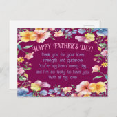 Elegant Vaderdag Briefkaart met bloemendecor (Voorkant / Achterkant)