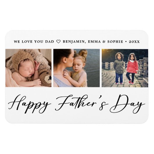 Elegant Vaderdag Foto Magneet (Horizontaal)