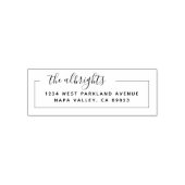 Elegant vak familienaam script retouradres  zelfinktende stempel (Design)