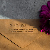 Elegant vak familienaam script retouradres  zelfinktende stempel