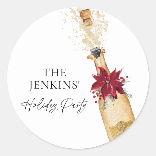 Elegant vakantie cocktail party ronde sticker (Voorkant)