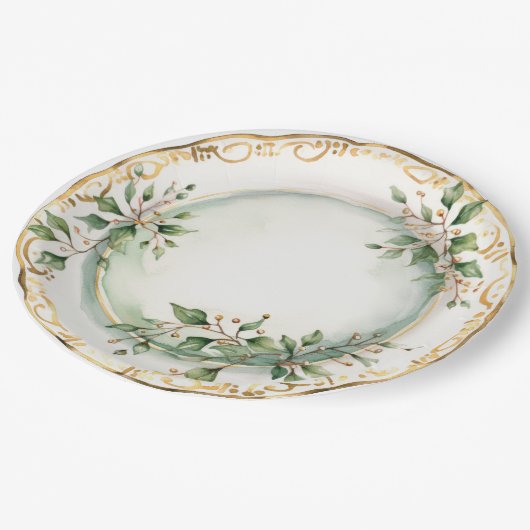 Elegant vakantie dineren papieren bordje (Gekanteld)