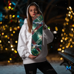 Elegant vakantie geruit skateboard ontwerp