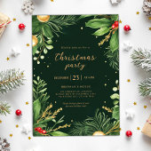 Elegant Vakantie Groen Botanisch Kerstfeest Kaart