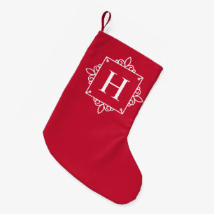 Elegant vakantie monogram kleine kerstsok