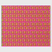 Elegant vakantie rendier patroon, Hot Pink & Gold Cadeaupapier (Vlak)
