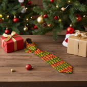 Elegant vakantie rendierpatroon in groen rood goud stropdas