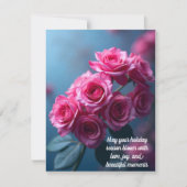 Elegant vakantie Roos Wenskaart Feestdagenkaart (Voorkant)