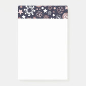 Elegant vakantie roze goudsneeuw post-it® notes (Voorkant)