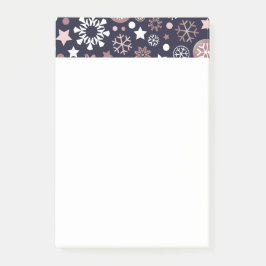 Elegant vakantie roze goudsneeuw post-it® notes