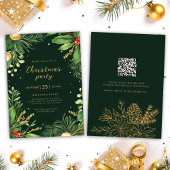 Elegant Vakantiegroen QR Code Kerstfeest Kaart