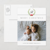 Elegant vakantiekrans foto Wenskaart Feestdagenkaart (Voorkant / Achterkant)