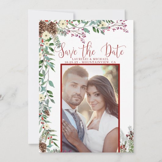 Elegant Vakantievakken sparen de Foto van de Datum Feestdagenkaart (Voorkant)