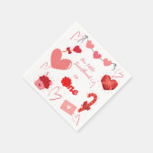 Elegant Valentijn hart Eerste Verjaardagsfeestje Servet (Hoek)