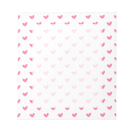 Elegant Valentijn roze wit piepklein hartpatroon Notitieblok (Voorkant)