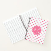 Elegant Valentijn roze wit piepklein hartpatroon Notitieboek (Binnen)