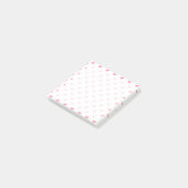 Elegant Valentijn roze wit piepklein hartpatroon Post-it® Notes (Schuin)