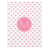 Elegant Valentijn roze wit piepklein hartpatroon Tafelkleed (Voorkant)