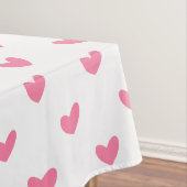Elegant Valentijn roze wit piepklein hartpatroon Tafelkleed (Voorbeeld)