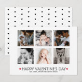 Elegant Valentijnsdag 6 Square Photo Collage Feestdagenkaart (Voorkant / Achterkant)