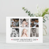 Elegant Valentijnsdag 6 Square Photo Collage Feestdagenkaart (Staand voorkant)