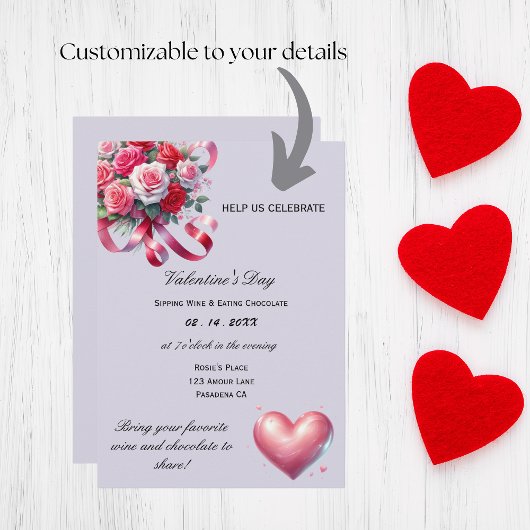 Elegant Valentijnsdag feest Kaart