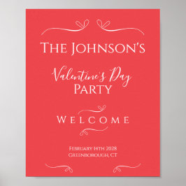 Elegant Valentijnsdag feest welkom Poster