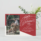 Elegant Valentijnsdag foto slaat de datum op Save The Date (Staand voorkant)