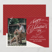 Elegant Valentijnsdag foto slaat de datum op Save The Date (Voorkant / Achterkant)