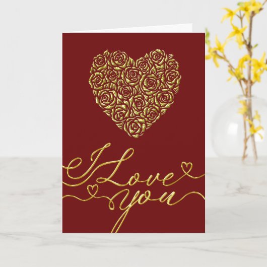Elegant Valentijnsdag Hart Kaart (Gele Bloem)