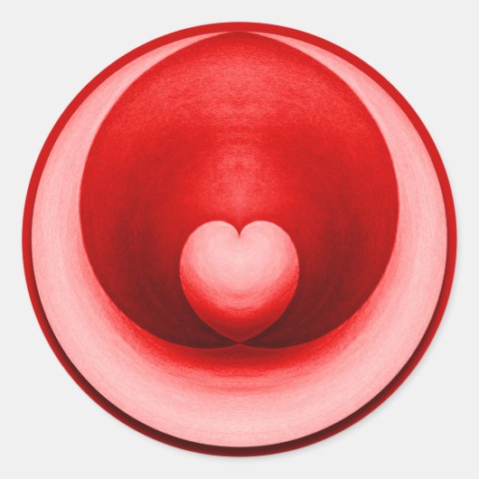 Elegant Valentijnsdag Love Heart Ronde Sticker (Voorkant)