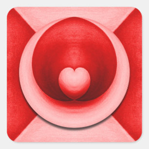 Elegant Valentijnsdag Love Heart Vierkante Sticker