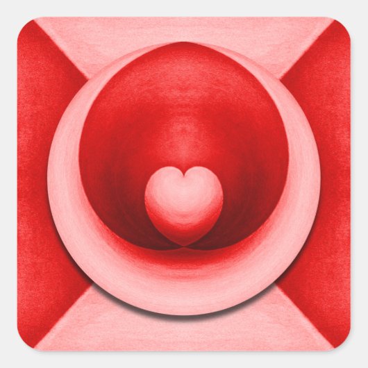Elegant Valentijnsdag Love Heart Vierkante Sticker (Voorkant)