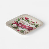 Elegant Valentijnsdag ontwerp met Rozen, harten Papieren Bordje (Gebogen)