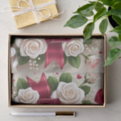 Elegant Valentijnsdag ontwerp met Rozen, harten Tissuepapier (Geschenk)