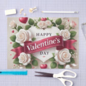 Elegant Valentijnsdag ontwerp met Rozen, harten Tissuepapier (Craft)