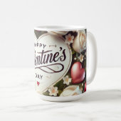 Elegant Valentijnsdag ontwerp met Rozen Koffiemok (Voorkant rechts)