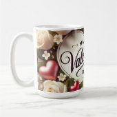 Elegant Valentijnsdag ontwerp met Rozen Koffiemok (Links)