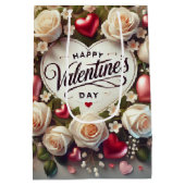 Elegant Valentijnsdag ontwerp met Rozen Medium Cadeauzakje (Achterkant)