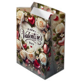 Elegant Valentijnsdag ontwerp met Rozen Medium Cadeauzakje (Achterkant Gekanteld)